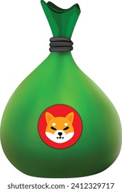 Shiba Inu coin.Shiba Inu money bag. Cryptocurrency investing concept. Blockchain technology.Business and Finance, Savings, Investing with Digital Assets, Future finance, blockchain, Airdrop.