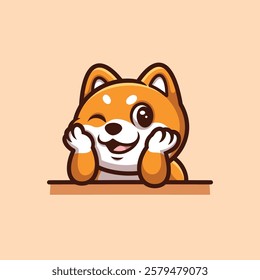 Shiba Inu Cozy Cartoon Illustration