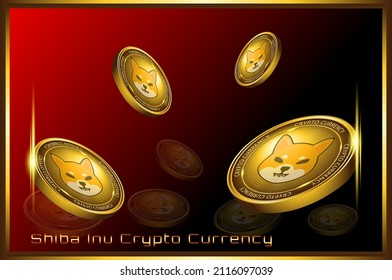 Shiba inu crypto currency banner. SHIB coin cryptocurrency poster background, vector eps 10