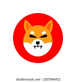 Shiba inu cryptocurrency vector icon.