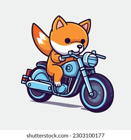 Shiba Inu Cute Dog Ride Motorcycle