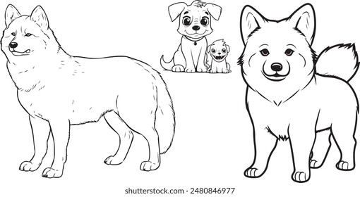 shiba inu perro blanco y negro