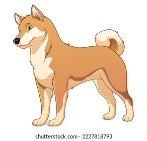 Shiba Inu Dog Cartoon Animal Illustration