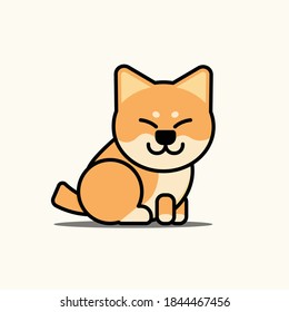 shiba inu dog cartoon icon Vector. flat desing