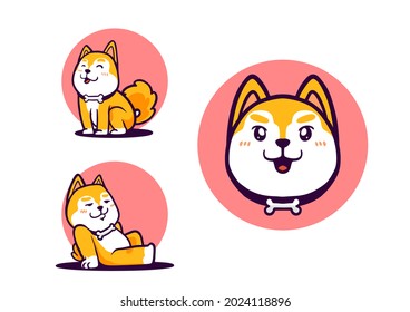 Shiba Inu Dog cartoon illustration