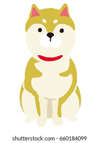 Shiba Inu Dog Cartoon Illustration