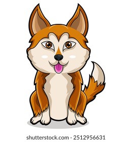 Shiba inu Hund Cartoon sitzend