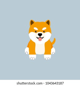 Shiba inu dog character vector illustration flat design.