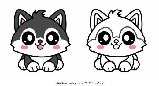 Shiba inu dog coloring pages for kids. Trace and color shiba inu. Animal outline illustration. Coloring page outline of cute shiba inu. Shiba inu tracing worksheet. Kindergarten and preschool activity