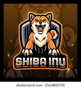 Shiba inu dog esport mascot logo design