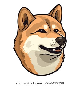Shiba Inu Dog Flat Icon Isolated On White Background