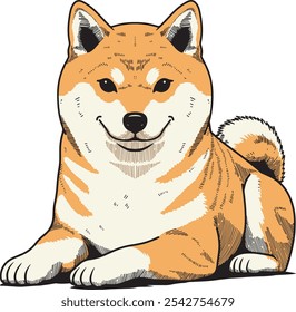 Shiba inu dog hand drawn design art which can be used for your stuff
