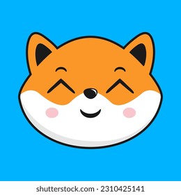 Shiba Inu Dog Happy Smiling Face Head Kawaii Sticker