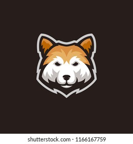 Shiba inu dog head mascot logo vector