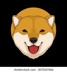 Shiba inu Hund Kopf Vektorgrafik für Ihr Unternehmen oder Ihre Marke