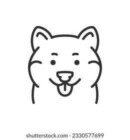 Shiba Inu dog, linear icon. Line with editable stroke