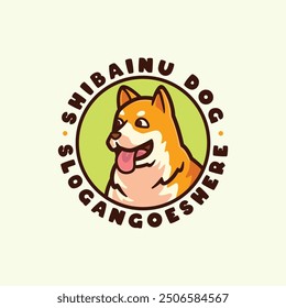 Shiba Inu Hund Logo Cartoon Maskottchen Frucht Vektorgrafik