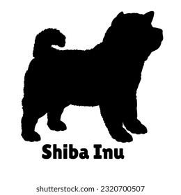  Shiba Inu Dog cachorra silueta. Silueta de perro bebé. Cachorro