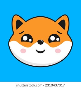 Shiba Inu Dog Shy Face Head Kawaii Sticker