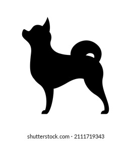 Shiba Inu Hund Silhouette schwarzes Logo Symbol, Vektorgrafik 