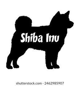 Shiba Inu Dog silhouette dog breeds logo dog monogram vector