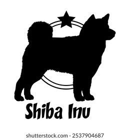 Shiba Inu silueta de perro, perro, razas de perro, logotipo, Vector, silueta, diseño de logotipo, animal, ilustración, icono, signo, diseño, negro, símbolo, mascota