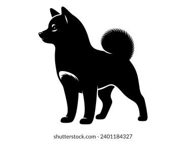 Shiba Inu Hund Silhouette Profil