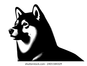 Shiba Inu Dog Silhouette Profile