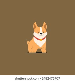 shiba inu perro de pie Arte vectorial