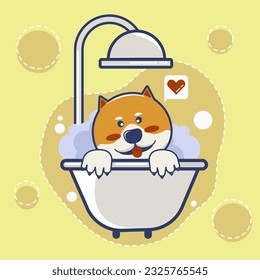 Shiba Inu dog vector illustration
