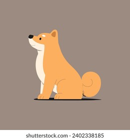 Shiba Inu dog vector illustration. Cute shiba inu dog icon.