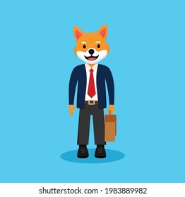 Shiba Inu Dog Work at the office