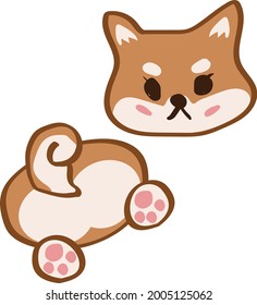 Shiba inu doge head and butt