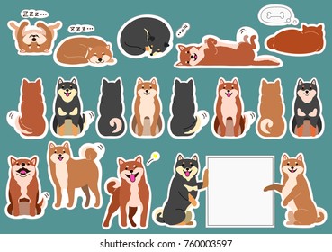 shiba inu elements set