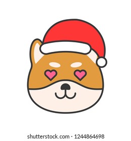 shiba inu emoticon, filled outline design vector illustration