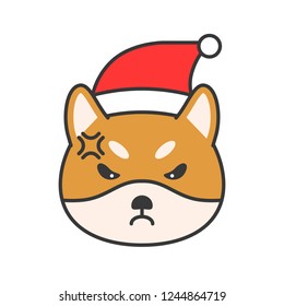 shiba inu emoticon, filled outline design vector illustration