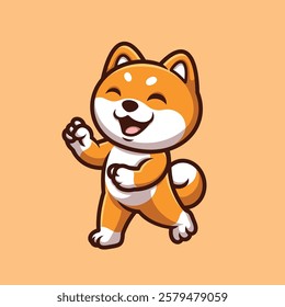 Shiba Inu Fun Cartoon Illustration