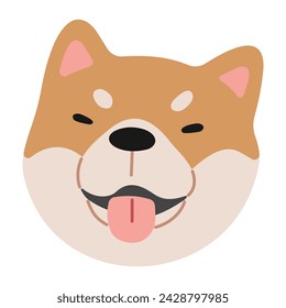 Shiba Inu Head 1 niedlich auf einem weißen Hintergrund, Vektor-Illustration.