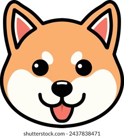 Shiba Inu Kopf Cartoon Illustration