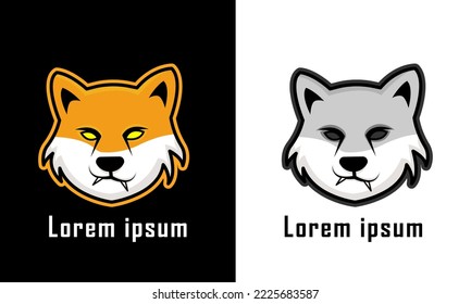 Shiba inu head esport mascot logo design. Vector illustration.