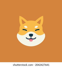 Shiba Inu Icon Isolated On Brown Background