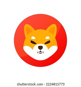 Símbolos de ícono Shiba Inu aislados en fondo blanco. Moneda de criptodivisa creada en tecnología blockchain. Ilustración vectorial.