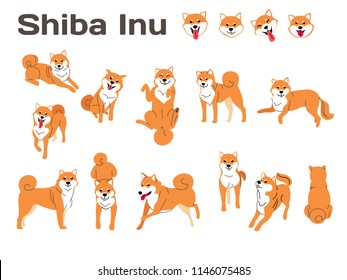 shiba inu illustration,dog poses,dog breed