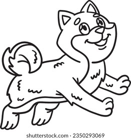 shiba inu Isolated Coloring Page for Kids