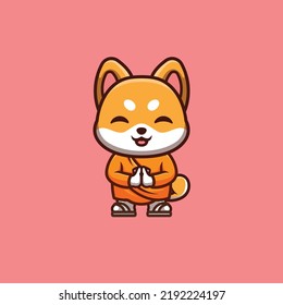 Monje Shiba Inu Cute Creativo Logo De Mascota De Caricatura Kawaii