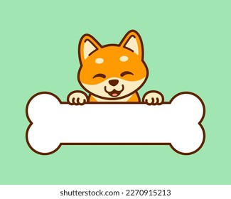 Shiba Inu Over Bone Banner or Name Tag