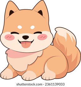 shiba inu puppy smiling happily