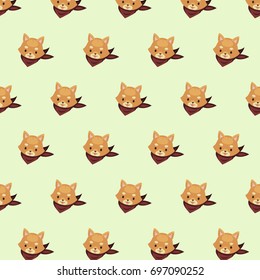 Shiba inu seamless pattern.
