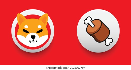 Shiba Inu (SHIB) y Bone ShibaSwap (BONE), símbolo de moneda cripto y símbolo vectorial del logo 