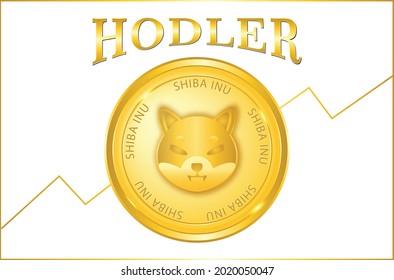 Shiba Inu (SHIB) coin crypto currency illustration, for web, banner, poster, trading, etc. vector eps10